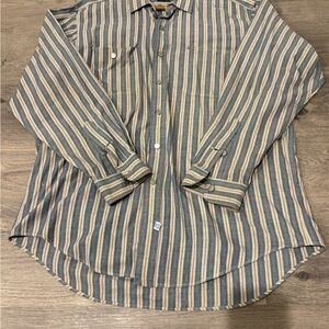 Ralph Lauren Men's Striped Shirt - Blue and Tan